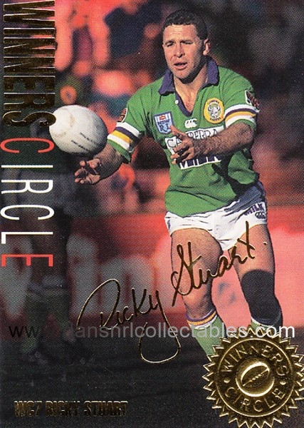 1995 Dynamic Rugby League Series 1 Winners Circle Card WC7:RIcky Stuart 