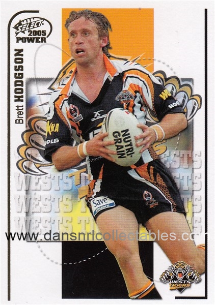 Select 2005 Power NRL Football Card West Tigers #175 Brett Hodgson 