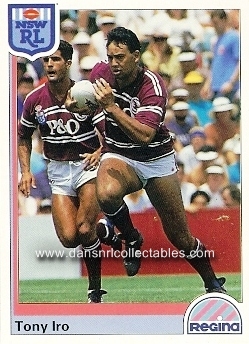 79 David HOSKING Sea Eagles 1992 NSW Rugby League REGINA Base Card 